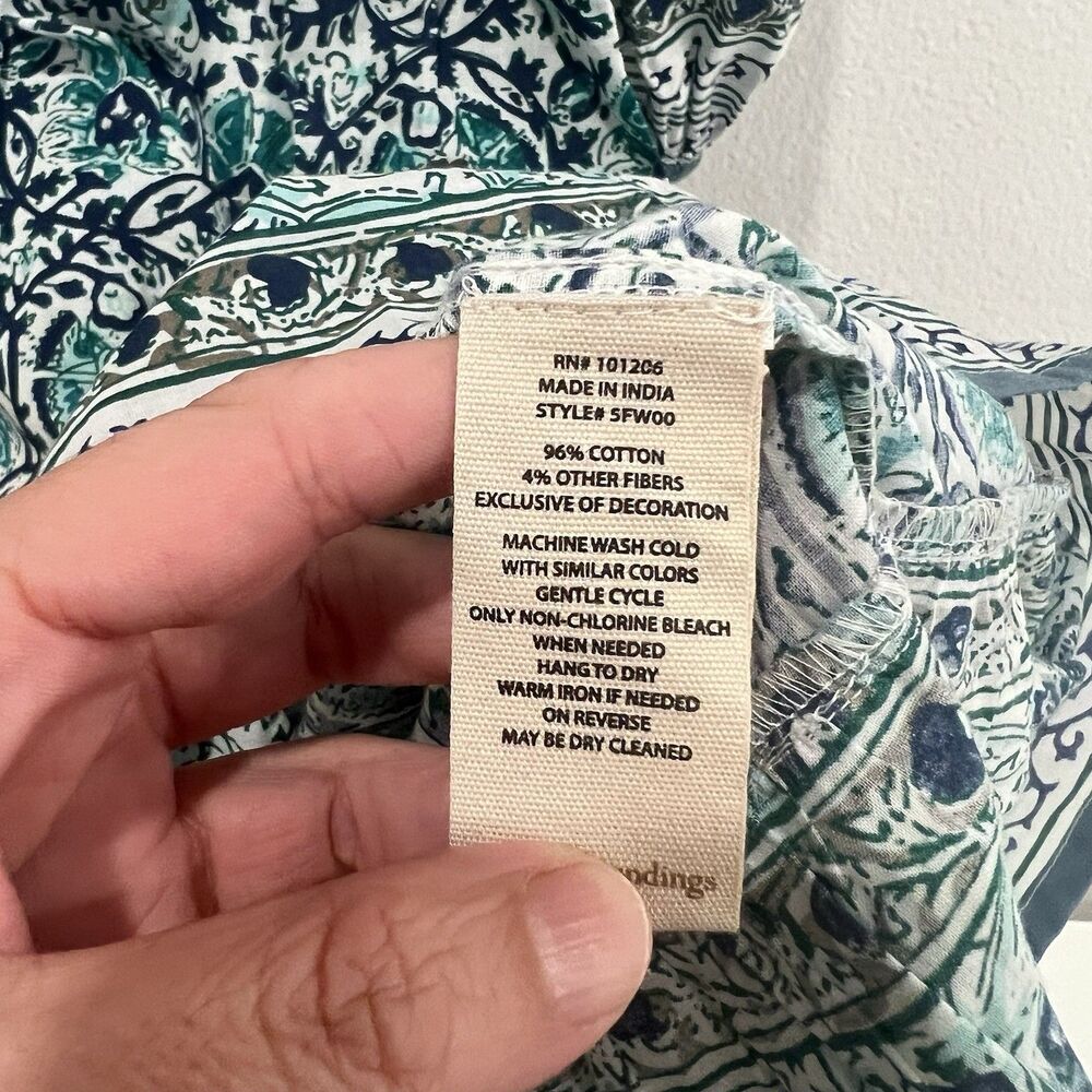 Soft Surroundings Nerissa Dress Sz XL Embroidered Blue Print Beach Boho Party - Picture 5 of 9